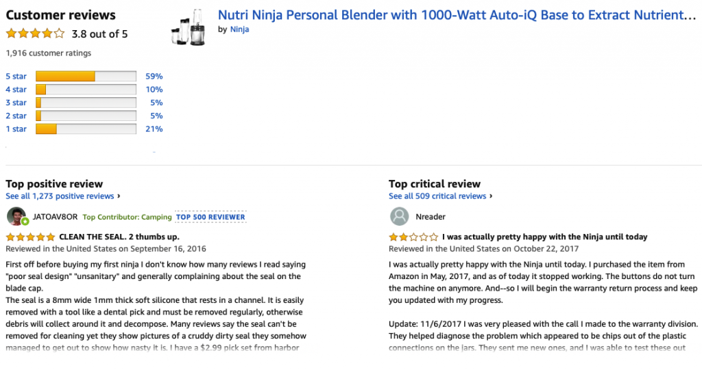 Nutri Ninja BL482 - Customer Reviews